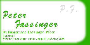peter fassinger business card